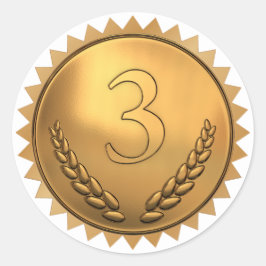 Preis für den dritten Platz des Lehrers: Weiß und  Runder Aufkleber