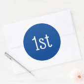 Preis für den ersten Platz in Blau und Weiß Runder Aufkleber (Umschlag)