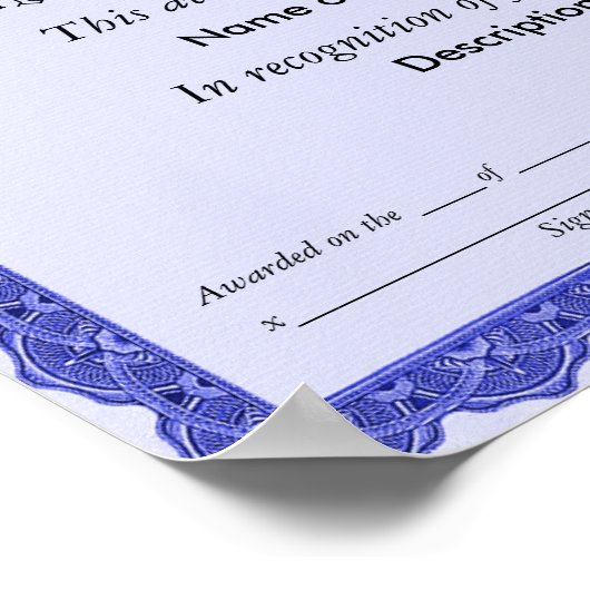 Preis für den ersten Preis Poster (Ecke)