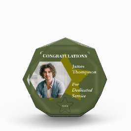 Preis für den militärischen grünen Dienst mit Gold Fotoblock