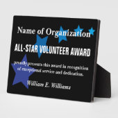 Preis für den Service des All-Star-Freiwilligen Fotoplatte (Seite)