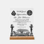 Preis für die Anerkennung von Freimaurern Acrylschild (Vorderseite)