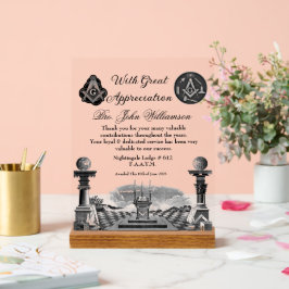 Preis für die Anerkennung von Freimaurern Acrylschild