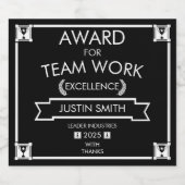 Preis für die Arbeit des Unternehmensteams Schaumweinetikett (Einzelnes Label)