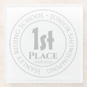Preis für die Trophäe der Reitschule beim Showjump Glasuntersetzer (Vorderseite)