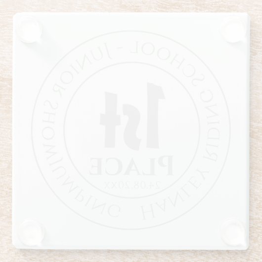 Preis für die Trophäe der Reitschule beim Showjump Glasuntersetzer (Rückseite)