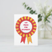 Preis für Dummheit Postkarte (Stehend Vorderseite)
