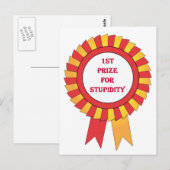 Preis für Dummheit Postkarte (Vorne/Hinten)