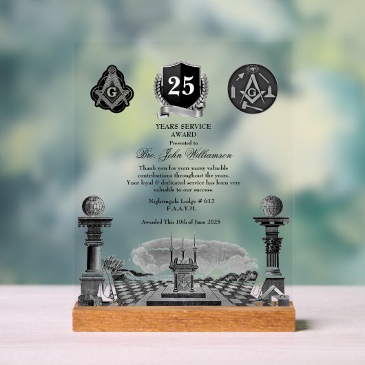 Preis für Freemason Years Services Acrylschild (Neutral)