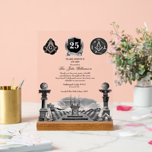 Preis für Freemason Years Services Acrylschild (Hochzeit)