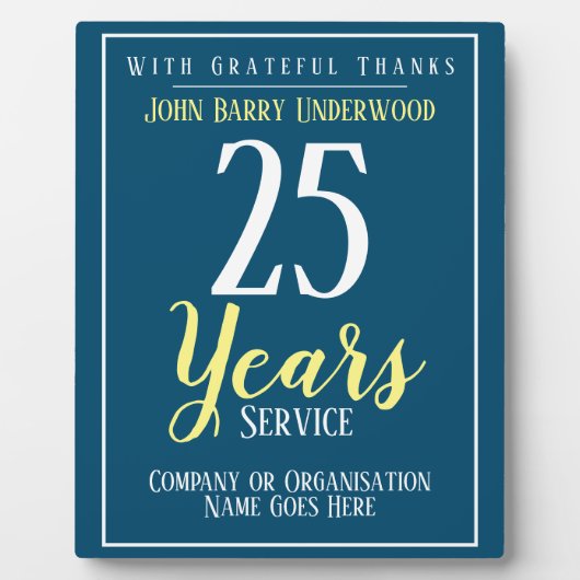 Preis für Long Service Fotoplatte (Vorderseite)