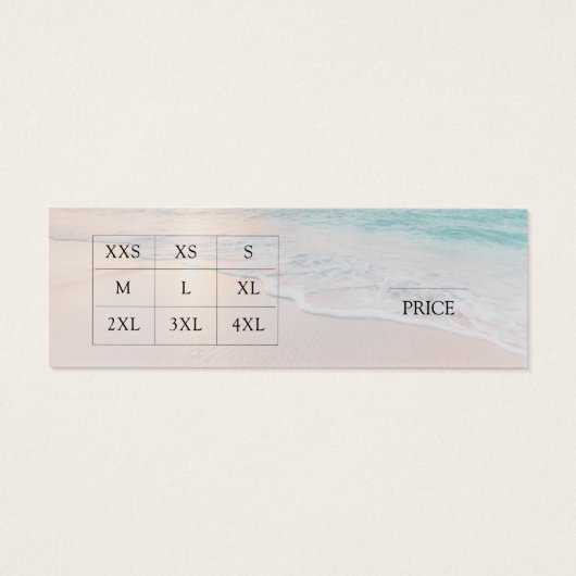 Preis für moderne Bekleidungsgröße (Rückseite)