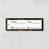 Preis für Schwarz-Gold-Marmor Mini Visitenkarte (Rückseite)