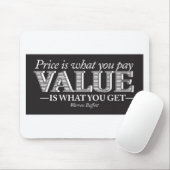 Preis ist, was Sie paginieren - Weiß auf Schwarzem Mousepad (Mit Mouse)