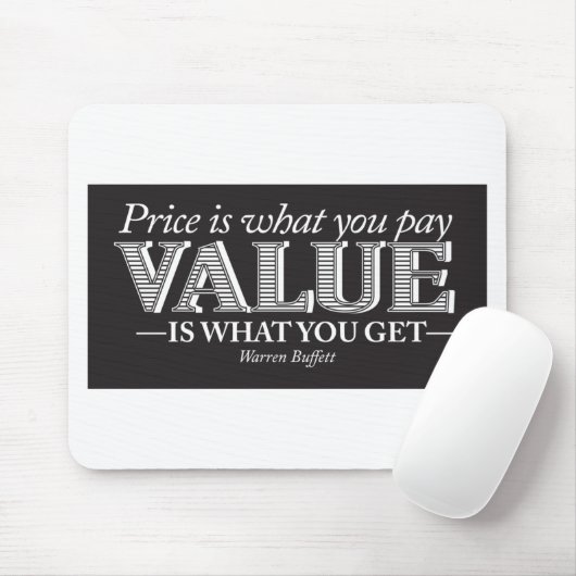 Preis ist, was Sie paginieren - Weiß auf Schwarzem Mousepad (Mit Mouse)