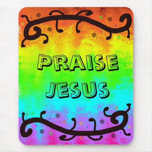 Preis Jesus Regenbogen-Mauspad Mousepad (Vorne)