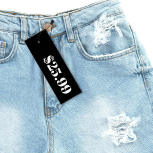 Preis nur schwarze Kleidung Hänge Tag