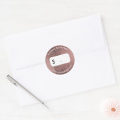 Preis Tag Moderne Rose Gold Leaf Runder Aufkleber (Umschlag)