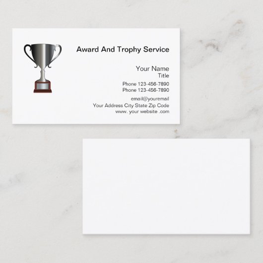 Preis- und Trophäendienst Visitenkarte (Vorne/Hinten)