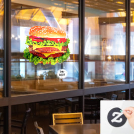 Preisanpassung für doppelte Cheeseburger Deluxe Ad Fensteraufkleber