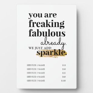 Preisdienste Hair Makeup Lashes Salon-Zeichen Fotoplatte