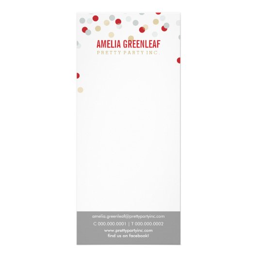 PREISDIENSTLEISTUNGEN LIST Konfetti-Spotmuster rot Werbekarte (Vorne)