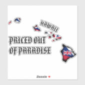 PREISE AUS PARADISE HI Islands Flag Aufkleber (Blatt)