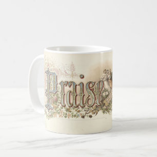 "Preise den Herrn" Vintage-Christliche Kunst gedäm Kaffeetasse