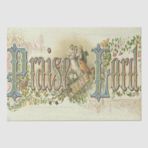 Preise den Herrn Vintage christliche Kunst Seidenpapier