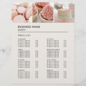 Preise für Backwaren Cupcake Cake Shop Flyer (Vorne)