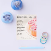 Preise für Backwaren Rosa Cupcakes Flyer (Einzeln)
