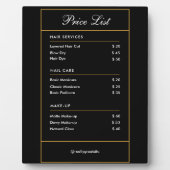 Preise für Friseursalon mit eigener Marke Fotoplatte (Vorderseite)