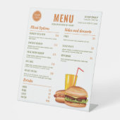 Preise für Orange und Green Hamburger Restaurant Sockelschild (Vorderseite)