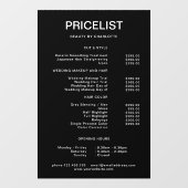 Preise & Öffnungszeiten Fensteraufkleber (Blatt)