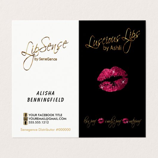 Preise und Service für Hot-Rosa und Gold Lip Visitenkarten (Außenseite Aufgefaltet)