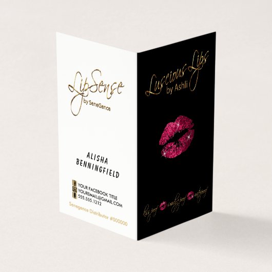 Preise und Service für Hot-Rosa und Gold Lip Visitenkarten (Vorderseite)