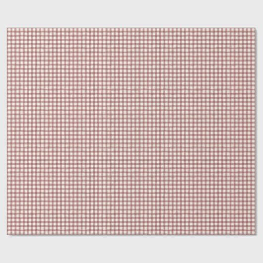 Preiselbeer-Gingham Rot-Maroon Geschenkpapier (Flach)
