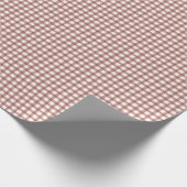 Preiselbeer-Gingham Rot-Maroon Geschenkpapier (Ecke)