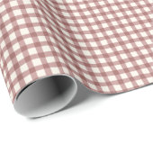 Preiselbeer-Gingham Rot-Maroon Geschenkpapier (Rolleneckpunkt)