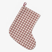 Preiselbeer-Gingham-Rot-Maroon Großer Weihnachtsstrumpf (Vorderansicht (hängend))