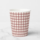 Preiselbeer-Gingham Rot-Maroon Pappbecher (Links)
