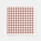 Preiselbeer-Gingham-Rot-Maroon Serviette (Vorderseite)