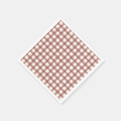 Preiselbeer-Gingham-Rot-Maroon Serviette (Ecke)