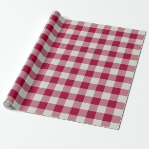 Preiselbeer-Rot Gingham Büffel-Karo-Karo-Muster Geschenkpapier