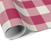Preiselbeer-Rot Gingham Büffel-Karo-Karo-Muster  Geschenkpapier (Rolleneckpunkt)