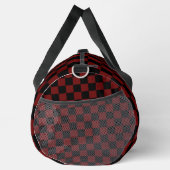 Preiselbeer-Rot-Schwarz-Schachbrettmuster Duffle Bag (Rechts)