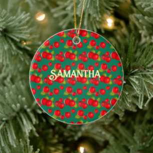 Preiselbeere mit Blätter Keramik Ornament