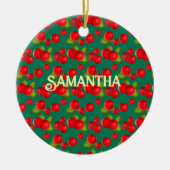 Preiselbeere mit Blätter Keramik Ornament (Vorne)