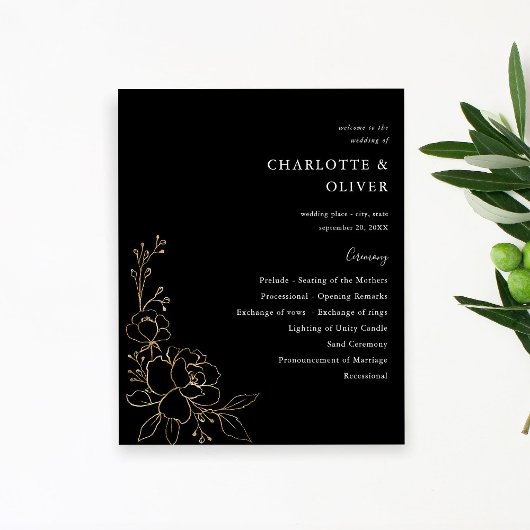 Preisgekrönte Blumenzeremonie - Schwarz Flyer