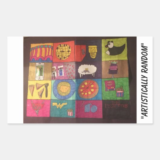 Preisgekrönter Rechteckaufkleber für Collage Panel Rechteckiger Aufkleber (Vorderseite)